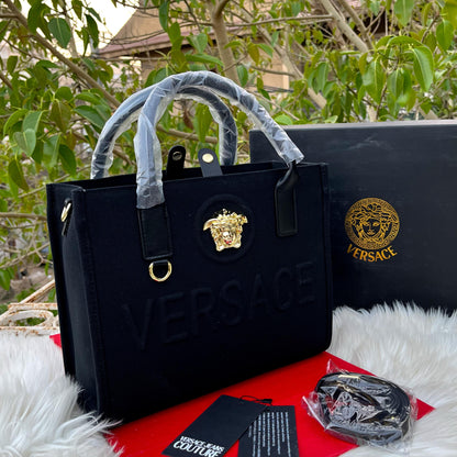 VERSACE La Medusa Canvas Small Tote Bag