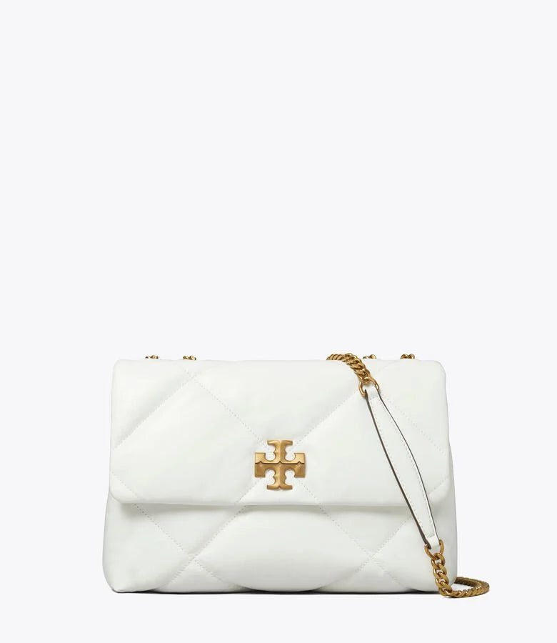 Tory Burch Kira Diamond Quilt Convertible Shoulder Bag (White)