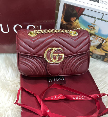 GUCCI GG Marmont Shoulder Bag (Mahroon)
