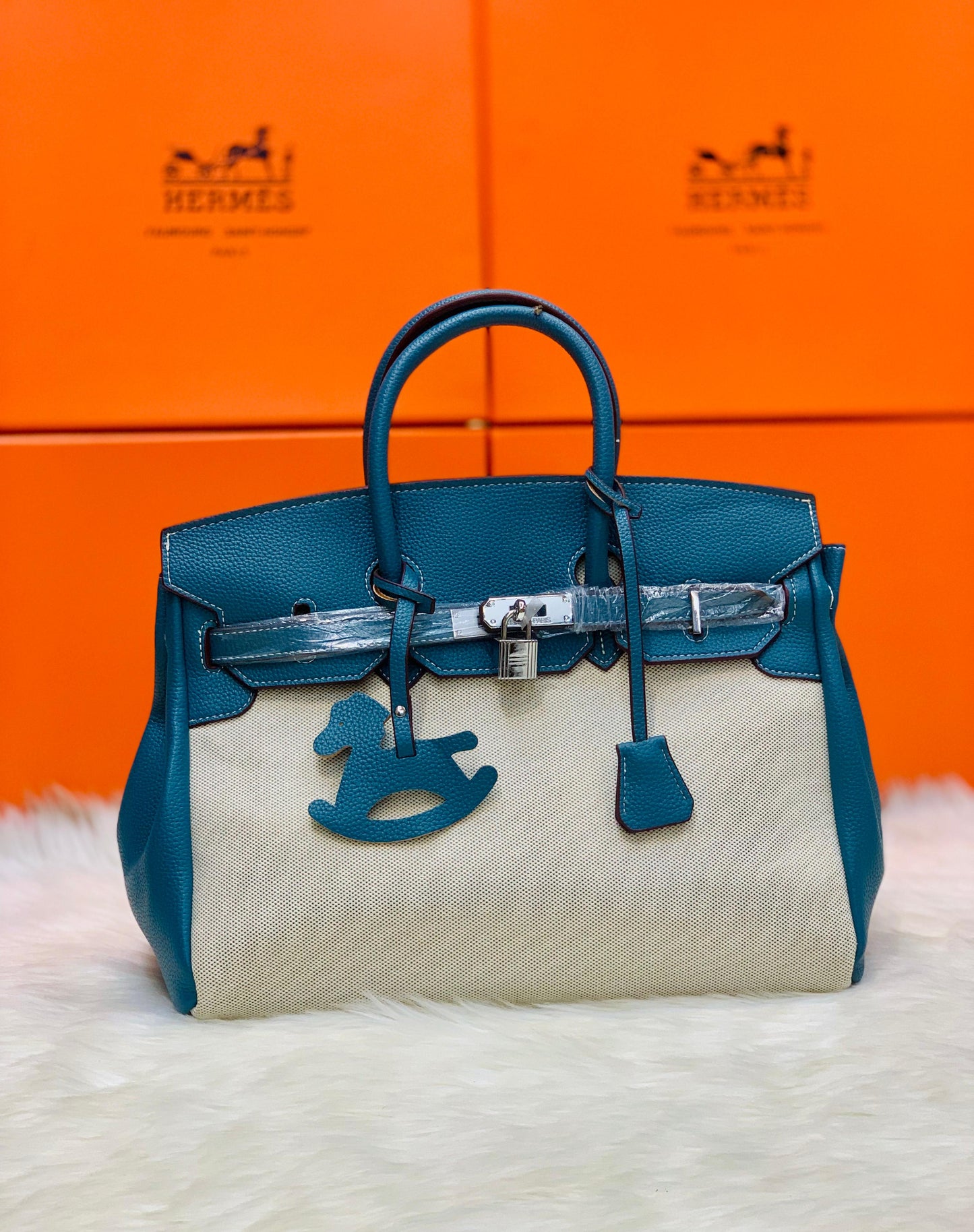 Hermes Fauve Barenia and Toile Swift Birkin 30 Tote
