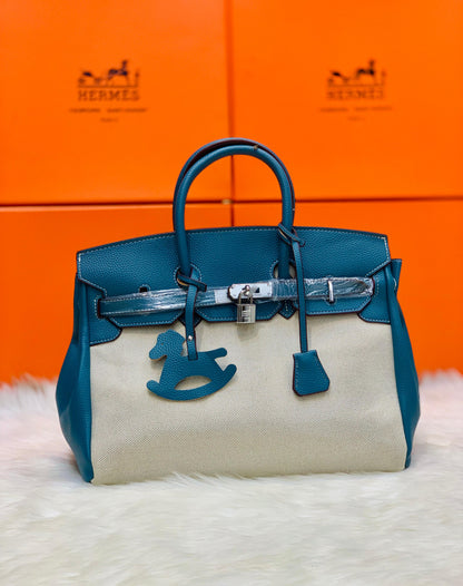 Hermes Fauve Barenia and Toile Swift Birkin 30 Tote