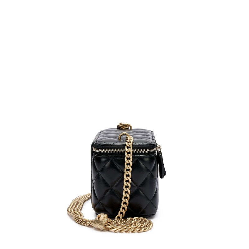 Chanel Lambskin Enamel Quilted Vanity Case