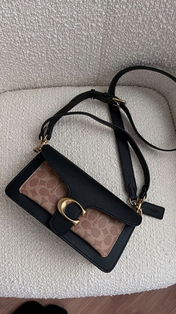 COACH Tabby 26 Black and Beige Canvas Design