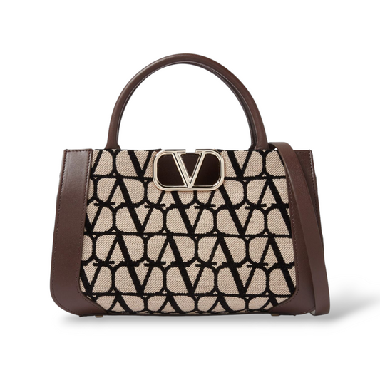 VALENTINO Small V Logo Signature Toile Iconographe Handbag
