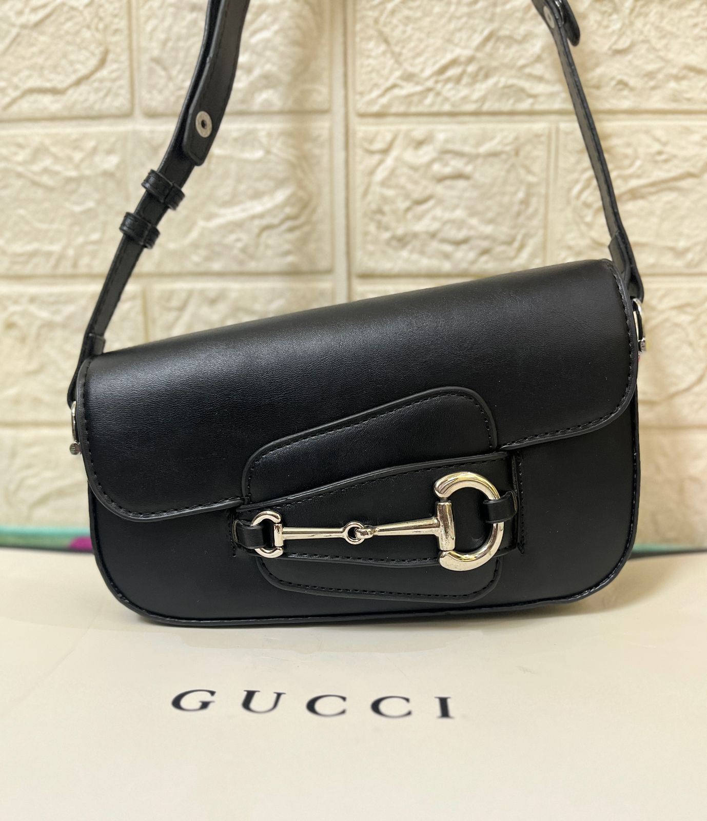 GUCCI Horsebit 1955 Monogrammed Bag