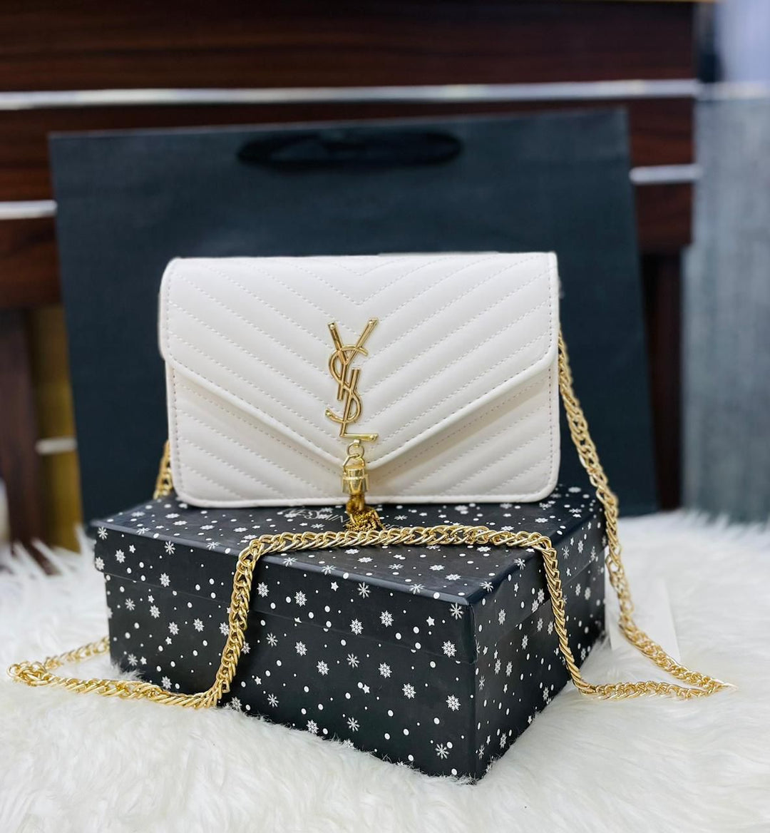 YSL Monogram Matelassé Chain Crossbody Bag