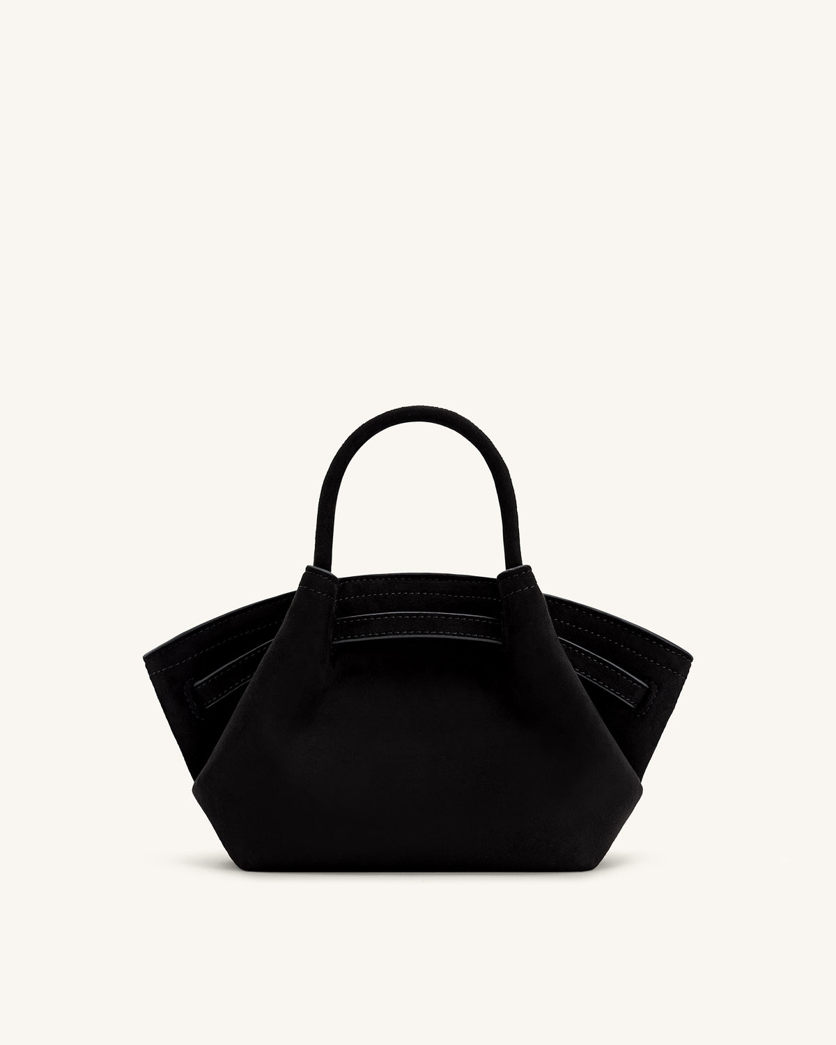 JW PIE Hana Small Faux Suede Tote Bag (Black)