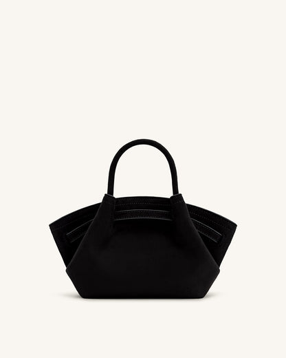 JW PIE Hana Small Faux Suede Tote Bag (Black)