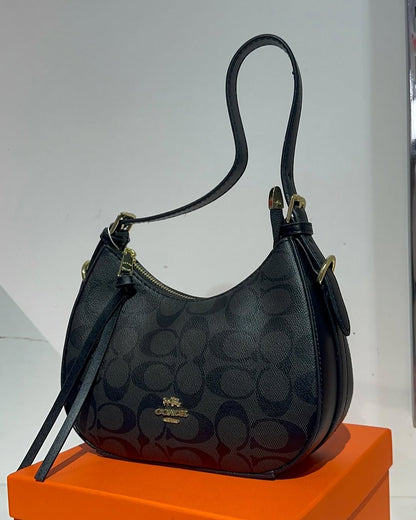 Coach Kleo Hobo in Signature Canvas (Black)