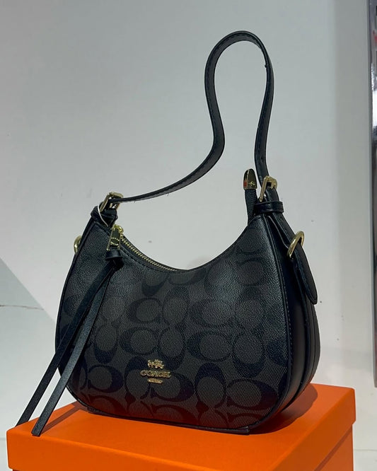 Coach Kleo Hobo in Signature Canvas (Black)