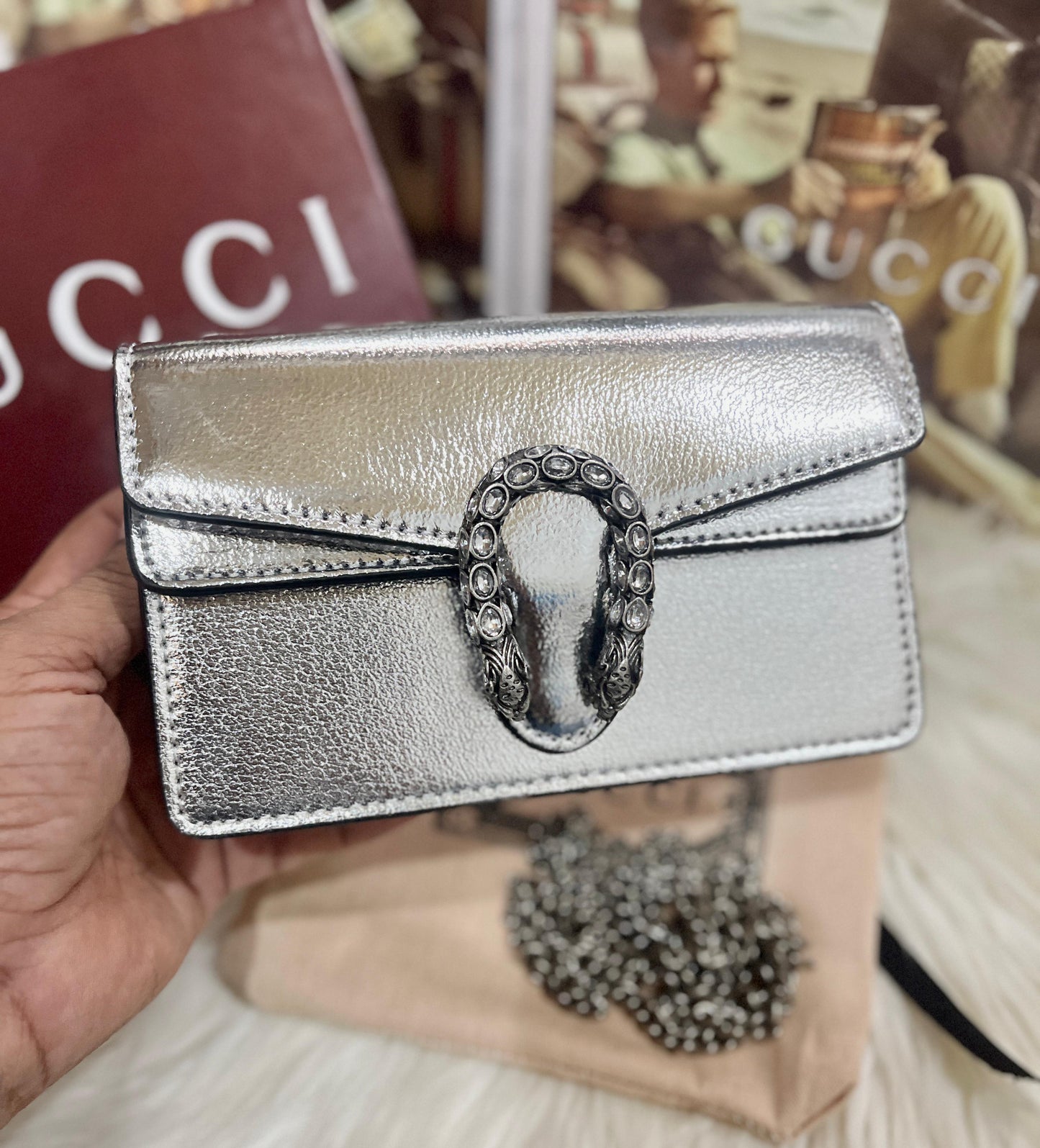 Gucci Mini Dionysus Bag (Silver)